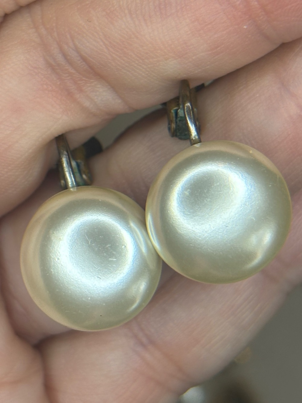 Vintage Marvella Faux Pearl Clip-On Earrings Large Domed Pearls